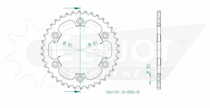 Standard Sprocket Rear 530 Black, 2, nordicamoto.ro