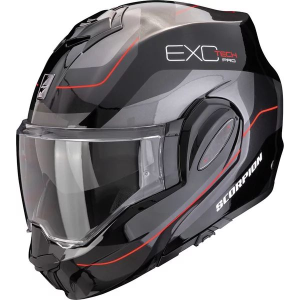 SCORPION EXO-TECH EVO PRO COMMUTA S moduláris, hátrafelé nyitható sisak, matt fekete/ezüst, 1, nordicamoto.ro