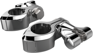 Engine Guard Highway Peg Hingeless Mounting Clamp Kit Silver