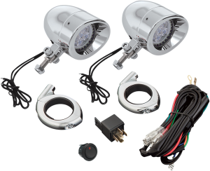 2-3/8(r) Led Driving Light Kit Chrome