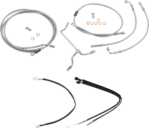 Complete Stainless Braided Handlebar Cable/brake Line Kit Silver