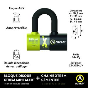 U-lock Xtrem Mini Alert Black, Yellow 