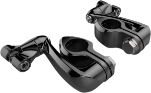 Engine Guard Highway Peg Hingeless Mounting Clamp Kit Black