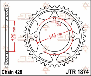 JT SPROCKETS hátsó lánckerék, természetes színű, 2, nordicamoto.ro