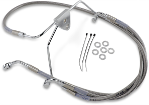 Extended Length Stainless Steel Brake Line Kit Silver, Clear-coated