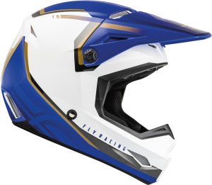Casca Moto Fly ECE Kinetic Vision fehér/kék, nordicamoto.ro