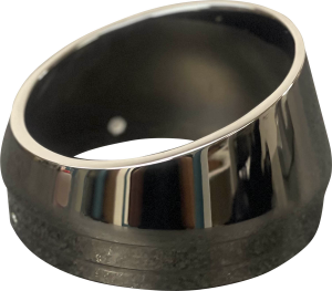 Slash-cut End Cap Black, Chrome