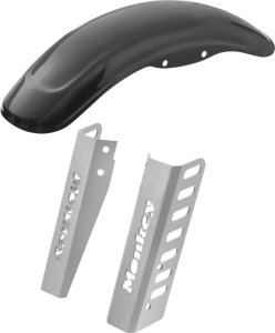 Front Fender Street With Fork Guards Black, Silver 
