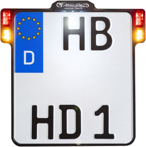 All-in-one 2.0 License Plate Holder W/ Led Plate Lights, Brake And Rear Lights Anodized Black, 1, nordicamoto.ro