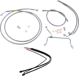 Complete Stainless Braided Handlebar Cable/brake Line Kit Silver