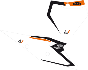 Pre-cut Number Plates With Graphics Black, Orange, White, 1, nordicamoto.ro