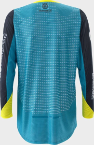 Husqvarna Railed Pro póló – kék/sárga/türkiz, L-es méret, 3, nordicamoto.ro