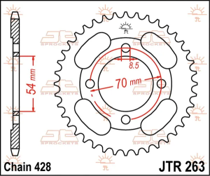 JT SPROCKETS hátsó lánckerék, természetes színű, 2, nordicamoto.ro