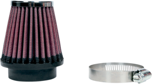 Universal Round Tapered Type Clamp-on Air Filter Black, Red, 1, nordicamoto.ro