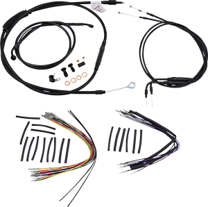 Complete Black Vinyl Handlebar Cable/line Kit For Ape Hanger Handlebars Black