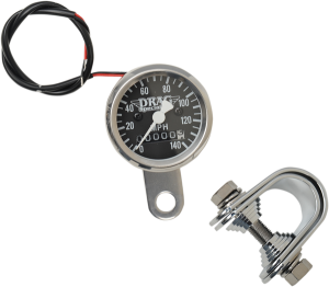 1-7/8(r) 140 Mph Mini Mechanical Speedometer Black