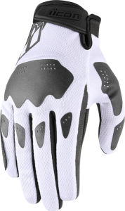 Manusi Textil/Piele Icon Hooligan™ White 3XL, 4, nordicamoto.ro