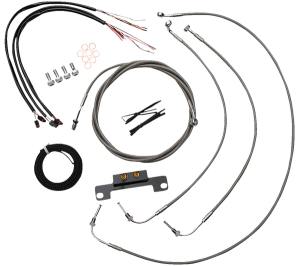 Complete Stainless Braided Handlebar Cable/brake Line Kit Silver