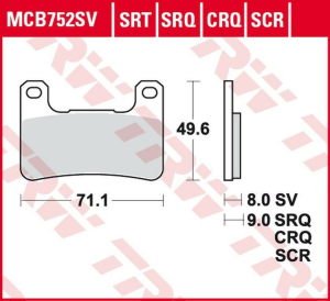 TRW szinterezett első fékbetétek STREET KAWASAKI Z 900 '18-/ KLZ 1000 '19-/H2 '18-/ Z 1000 '10-/ZX10R '08-'15/SUZUKI GSXR 600/750 '04-'10/DL 1000 '14-/GSXR 1300 '08-'12, nordicamoto.ro