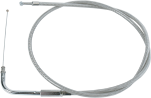 Stainless Braided Throttle Cable Silver
