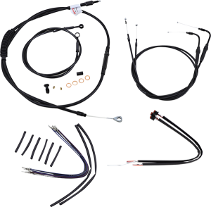 Complete Black Vinyl Handlebar Cable/line Kit For Ape Hanger Handlebars Black