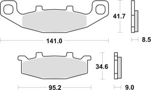 TRW szerves első/hátsó fékbetétek a KAWASAKI ZL 600 '95–'97/ZZR 600/1100 '90–'92/ZR 750 '91–'99/GPZ 900 '90–'94/GTR 1000 '94–'01/ZR 1100 '92–'95, ZX 11 '93–'01 / SUZUKI GS 500 '89–'95/DR / VX 800 '90–'96/GSX 1100 G '91–'95, nordicamoto.ro