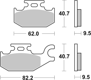 Hf Street Ceramic Organic Brake Pads, 2, nordicamoto.ro