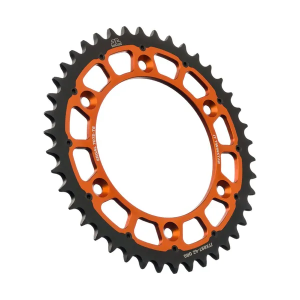 JT SPROCKETS Twinstar acél-alumínium hibrid lánckerék, fekete, narancssárga , nordicamoto.ro
