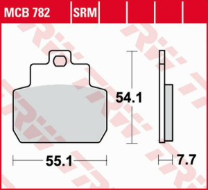 TRW Organic hátsó fékbetétek a PIAGGIO MP3 125 '07–'08/X8 125 '06–'08/X8 150 '05–'08 modellekhez, nordicamoto.ro