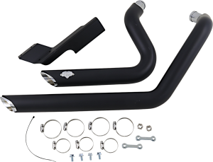 Shortshots Staggered Exhaust System Black, 1, nordicamoto.ro