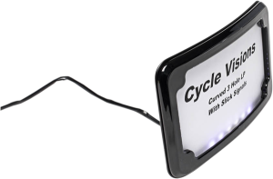 3-hole Mounted Led Lighted License Plate Frame Black, 3, nordicamoto.ro