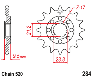 Első lánckerék a Honda CR 125/250/500 R / CRF 250/450 R / CRF 450 X Enduro Expert 13 modellekhez, 3, nordicamoto.ro