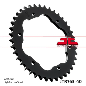 JT SPROCKETS indukciósan edzett, fekete cinkbevonatú hátsó lánckerék, fekete , nordicamoto.ro