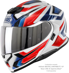 SHOEI NEOTEC3 ANTHEM TC-10 felhajtható sisak, kék/piros/fehér, M-es méret, 4, nordicamoto.ro