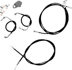 Standard Black Vinyl Braided Handlebar Cable/brake Line Kit Black