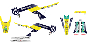 Trophy Graphic Kit With Seat Cover Yellow, White, Blue, 1, nordicamoto.ro