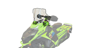 Powermadd Windshield Arctic Cat Catalyst Mid (19") Clear w/black graphics