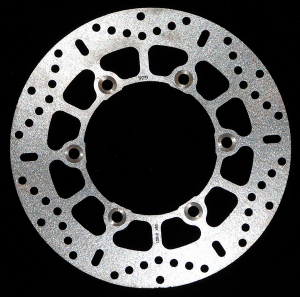 Round D-series Scooter Brake Rotor Silver, Stainless Steel, Zinc