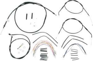 Complete Black Vinyl Handlebar Cable/line Kit For Ape Hanger Handlebars Black