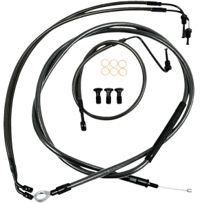 Standard Midnight Braided Handlebar Cable/brake Line Kit Black, 1, nordicamoto.ro