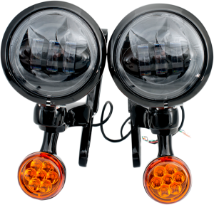 Light Brackets With Led Auxiliary Lights And Turn Signals Black, 1, nordicamoto.ro