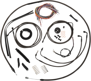 Complete Midnight Braided Handlebar Cable/brake Line Kit Black, 1, nordicamoto.ro