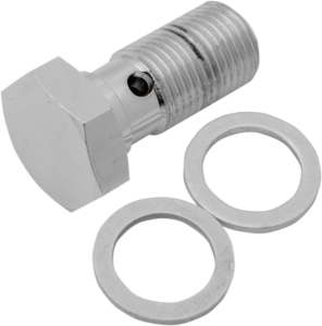 Universal Chrome Steel Banjo Bolt Silver, Chrome