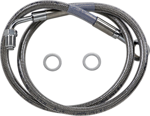 Extended Length Stainless Steel Brake Line Silver, Clear-coated