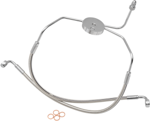 Designer Series Dot Front Lower Brake Line Kit Silver, Polished, 1, nordicamoto.ro