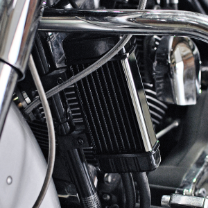 Vertical Frame-mount Oil Cooler Kit Chrome, 2, nordicamoto.ro