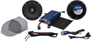 225-watt Amp/ 6-1/2(r) Front Speaker Kit Black, Blue