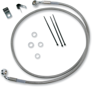 Extended Length Stainless Steel Brake Line Kit Silver, Clear-coated