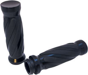 Custom Twisted Rubber Grips Black, 2, nordicamoto.ro