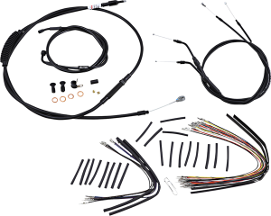 Complete Black Vinyl Handlebar Cable/line Kit For Ape Hanger Handlebars Black, 1, nordicamoto.ro